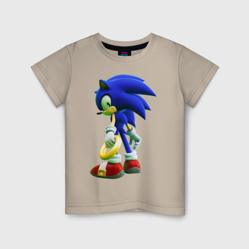 Детская футболка хлопок Sonic, цвет миндальный