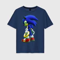 Женская футболка хлопок Oversize Sonic