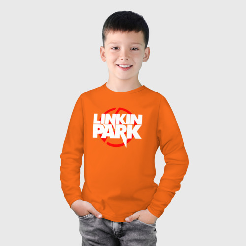 Детский лонгслив хлопок с принтом LINKIN PARK, фото на моделе #1