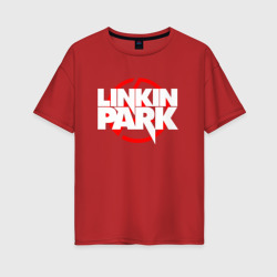 Женская футболка хлопок Oversize Linkin Park