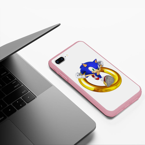 Чехол для iPhone 7Plus/8 Plus матовый Sonic, цвет баблгам - фото 5