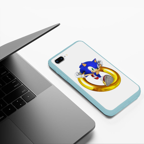 Чехол для iPhone 7Plus/8 Plus матовый Sonic, цвет мятный - фото 5