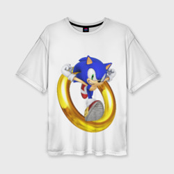 Женская футболка oversize 3D Sonic