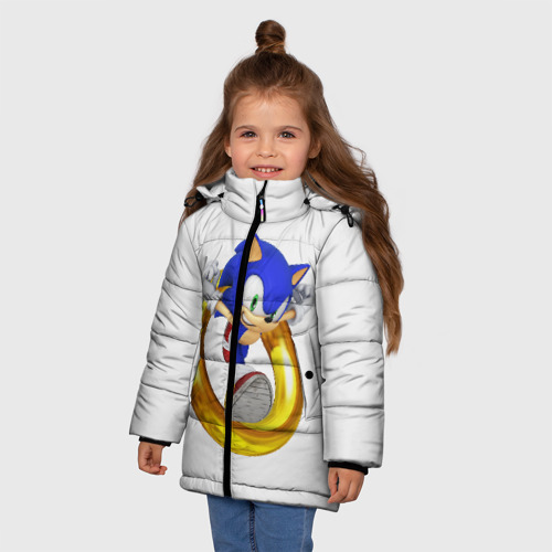 Зимняя куртка для девочек 3D Sonic, цвет красный - фото 3