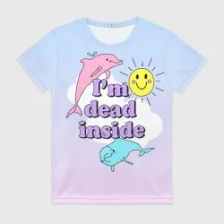 Женская футболка 3D Dead Inside