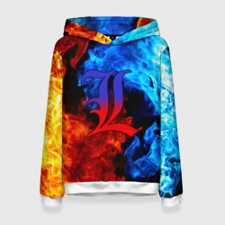 Женская толстовка 3D L letter fire