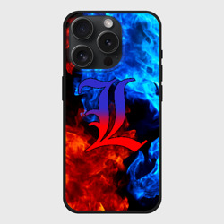 Чехол силиконовый для Apple iPhone 15 Pro матовый L letter fire