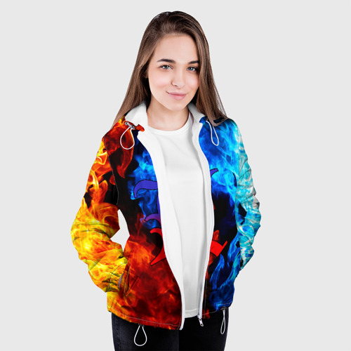 Женская куртка 3D L letter fire, цвет белый - фото 4