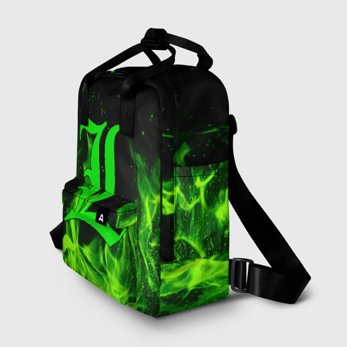 Женский рюкзак 3D с принтом L letter flame, фото на моделе #1