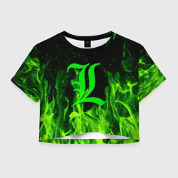 Женская футболка Crop-top 3D L letter flame
