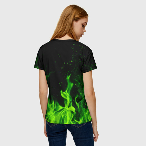 Женская футболка 3D L letter flame, цвет 3D печать - фото 4