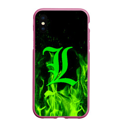 Чехол для iPhone XS Max матовый L letter flame