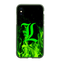 Чехол для iPhone XS Max матовый L letter flame