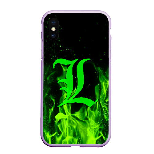 Чехол для iPhone XS Max матовый L letter flame, цвет сиреневый