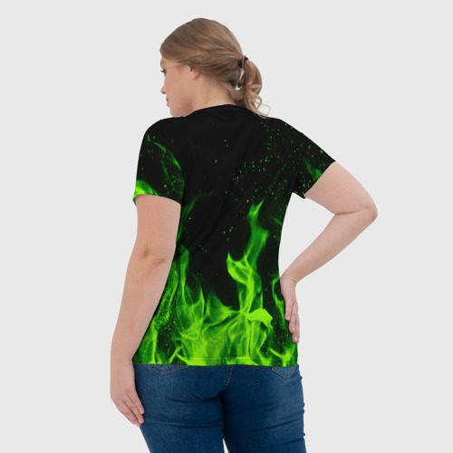 Женская футболка 3D L letter flame, цвет 3D печать - фото 7
