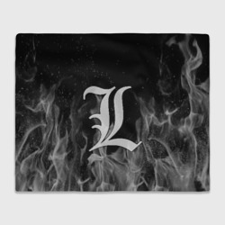 Плед 3D L letter flame gray