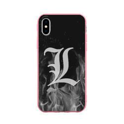 Чехол для iPhone X матовый L letter flame gray