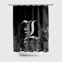Штора 3D для ванной L letter flame gray