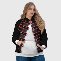 Толстовка с принтом Куртка Фредди Меркьюри для женщины, вид на модели спереди №4. Цвет основы: белый