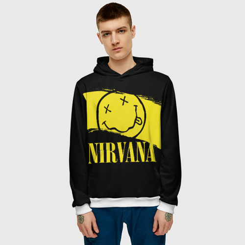 Мужская толстовка 3D Nirvana, цвет белый - фото 3