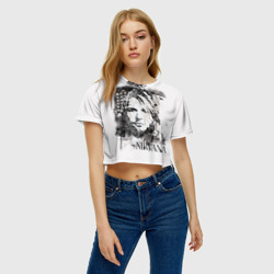 Женская футболка Crop-top 3D Kurt Cobain - фото 2