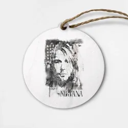 Деревянная игрушка круг Kurt Cobain