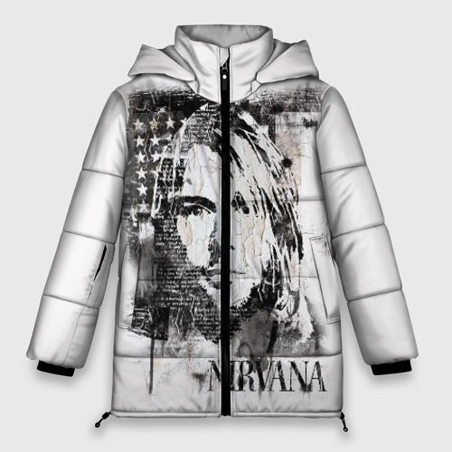 Женская зимняя куртка Oversize Kurt Cobain, цвет красный