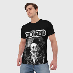 Мужская футболка 3D Purgen skeleton melts - фото 2