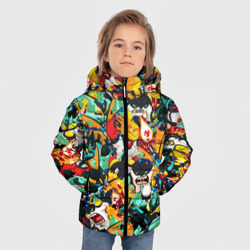 Зимняя куртка для мальчиков 3D Ben 10 sticker bombs |Бен 10 стикеры - фото 2