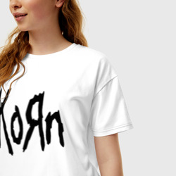Женская футболка хлопок Oversize Korn - фото 2