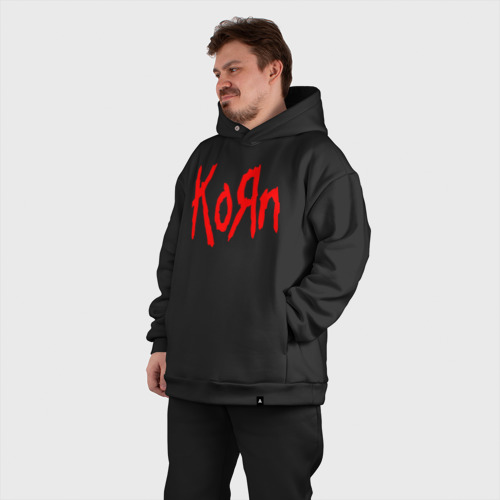Мужской костюм oversize хлопок Korn, цвет черный - фото 7