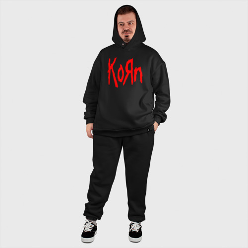 Мужской костюм oversize хлопок Korn, цвет черный - фото 8