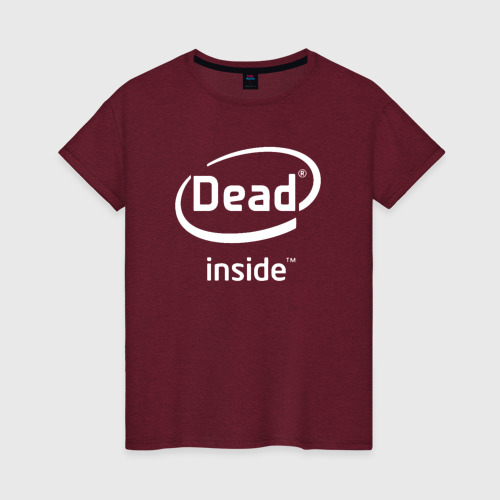 Женская футболка из хлопка "Dead inside" .