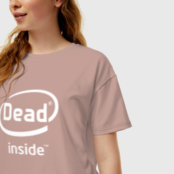 Женская футболка хлопок Oversize Dead inside - фото 2
