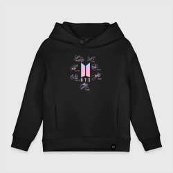 Детское худи Oversize хлопок BTS автографы