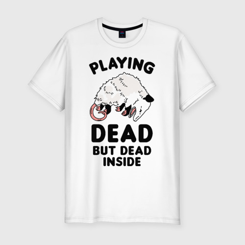 Мужская футболка приталенная из хлопка с принтом Dead Inside, вид спереди №1
