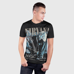 Мужская футболка 3D Slim Nirvana Нирвана - фото 2