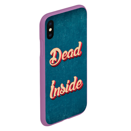 Чехол для iPhone XS Max матовый Dead inside, цвет фиолетовый - фото 3