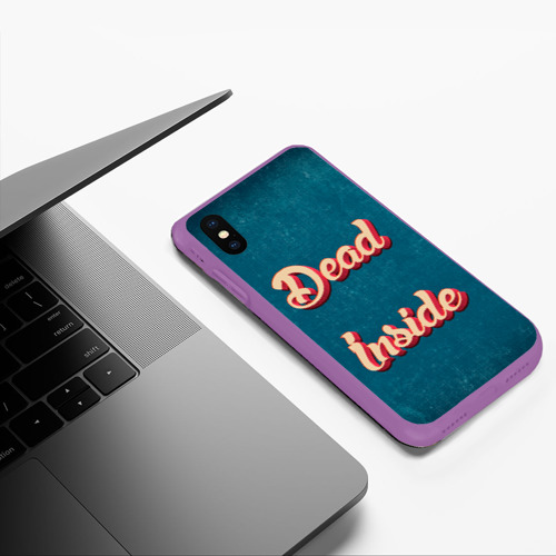 Чехол для iPhone XS Max матовый Dead inside, цвет фиолетовый - фото 5