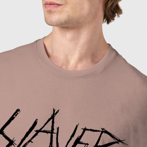 Мужская футболка хлопок Slayer 6, цвет пыльно-розовый - фото 6