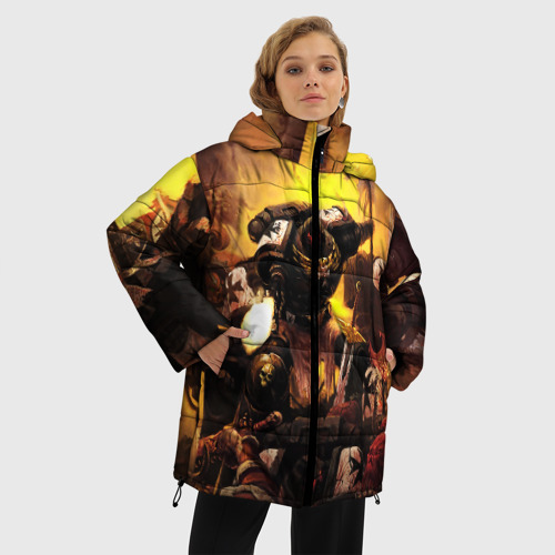 Женская зимняя куртка 3D с принтом Warhammer 40K, фото на моделе #1