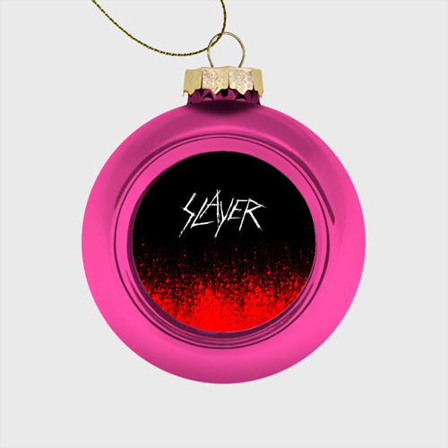 Стеклянный ёлочный шар Slayer 14, цвет розовый