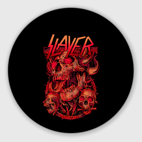 Круглый коврик для мышки с принтом Slayer 15, вид спереди №1