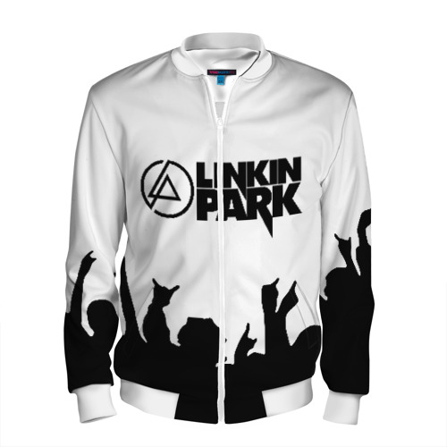 Мужской бомбер с принтом Linkin Park Линкин Парк, вид спереди №1