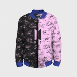 Детский бомбер 3D BTS автографы БТС