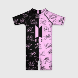 Детский купальный костюм 3D BTS автографы БТС