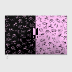 Флаг 3D BTS автографы БТС