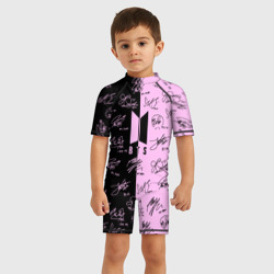 Детский купальный костюм 3D BTS автографы БТС - фото 2
