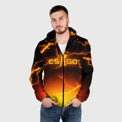 Мужская ветровка 3D CS GO fire storm КС Го огненный шторм - фото 2