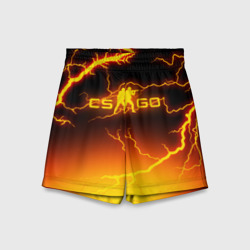 Детские спортивные шорты 3D CS GO fire storm КС Го огненный шторм